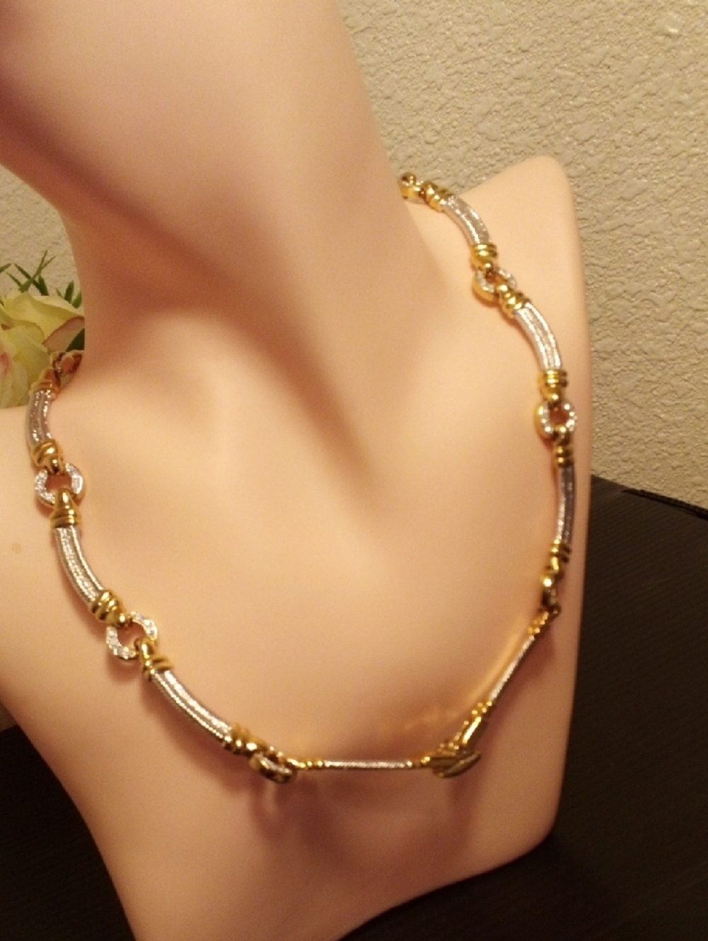 Two-Tone Gold & Silver Knot Necklace - Women Jewelry